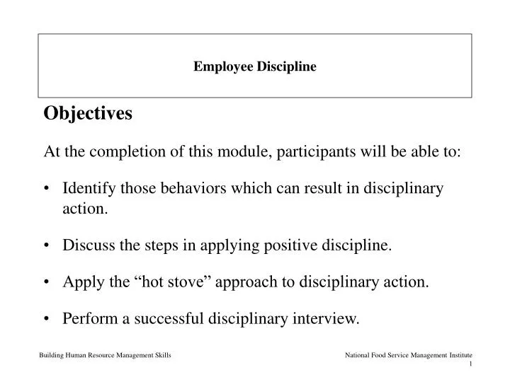 employee discipline
