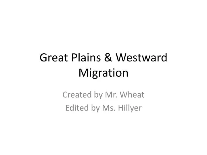 great plains westward migration