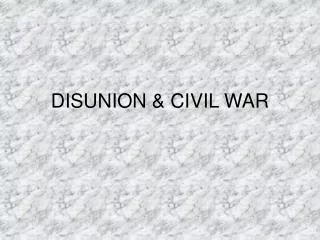 DISUNION &amp; CIVIL WAR