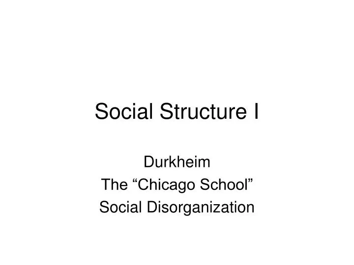 social structure i