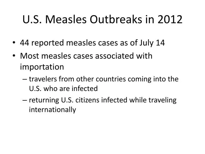 u s measles outbreaks in 2012