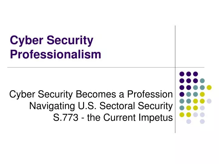 cyber security professionalism