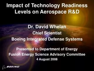 Impact of Technology Readiness Levels on Aerospace R&amp;D
