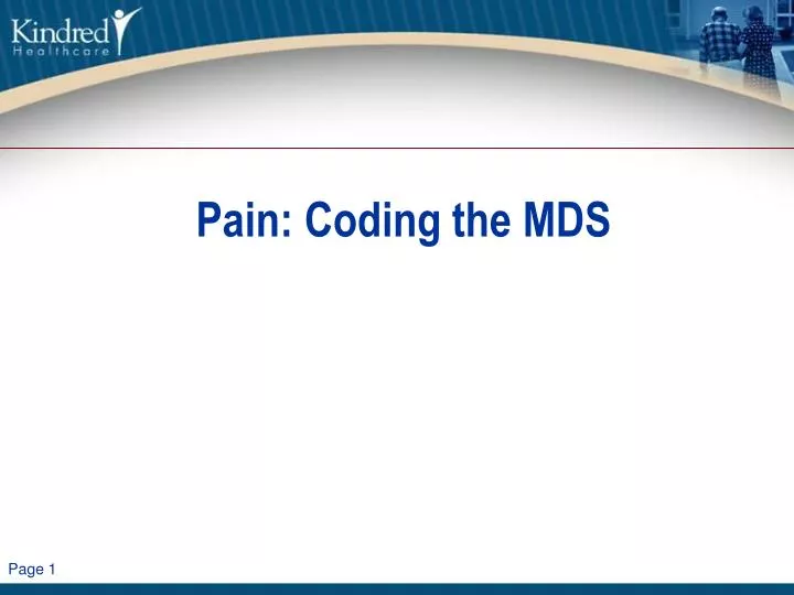 pain coding the mds
