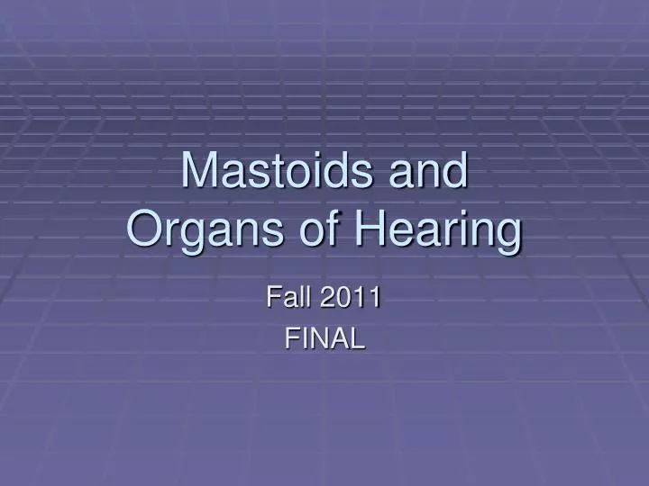 mastoids and organs of hearing