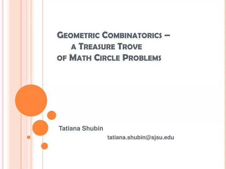 geometric combinatorics a treasure trove of math circle problems