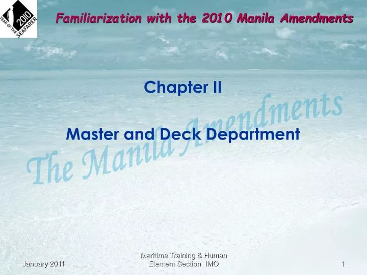 chapter ii master and deck department