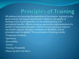 Principles of Training