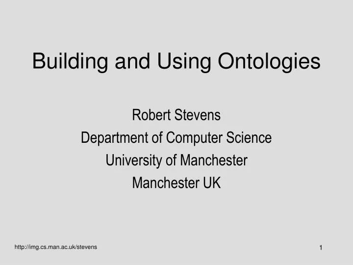 building and using ontologies