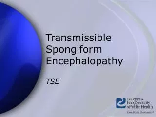 Transmissible Spongiform Encephalopathy