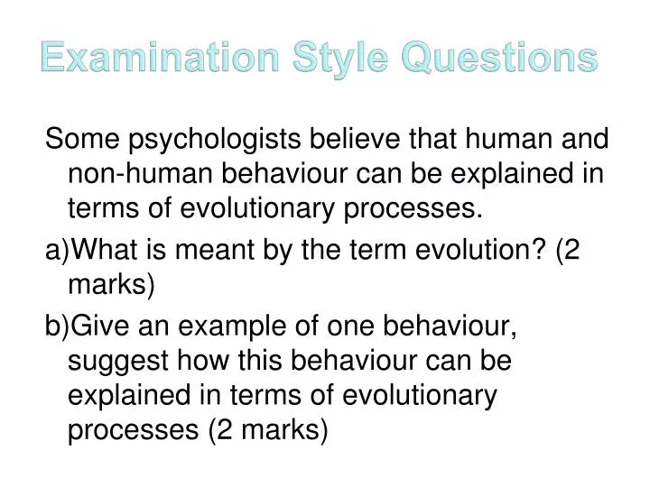 examination style questions