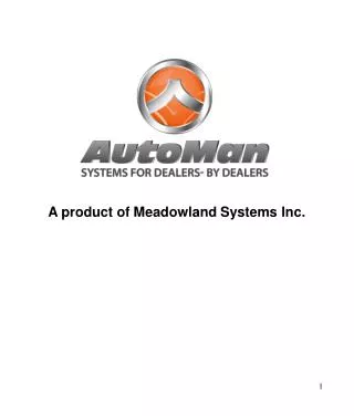 A product of Meadowland Systems Inc.