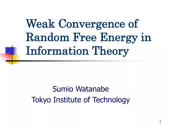 weak convergence of random free energy in information theory