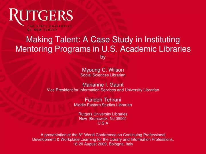 making talent a case study in instituting mentoring programs in u s academic libraries