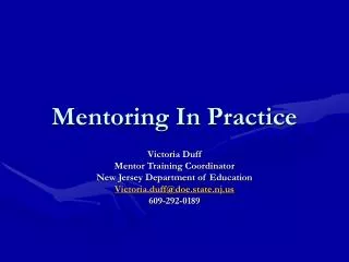 Mentoring In Practice