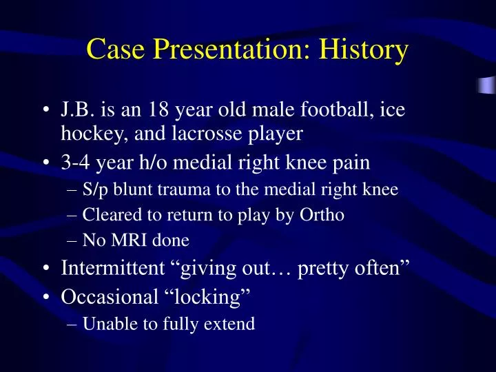 case presentation history