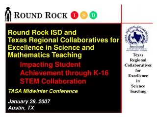 Texas Regional Collaboratives for Excellence in Science Teaching