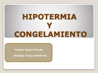 hipotermia y congelamiento