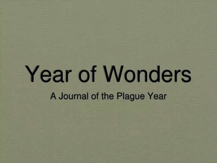 year of wonders