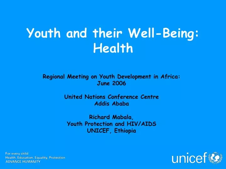 youth and their well being health