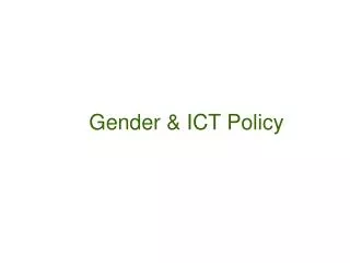 Gender &amp; ICT Policy