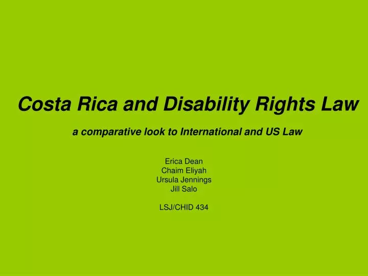 costa rica and disability rights law a comparative look to international and us law