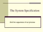 System Specifications for Innovative Project Development - slide 1