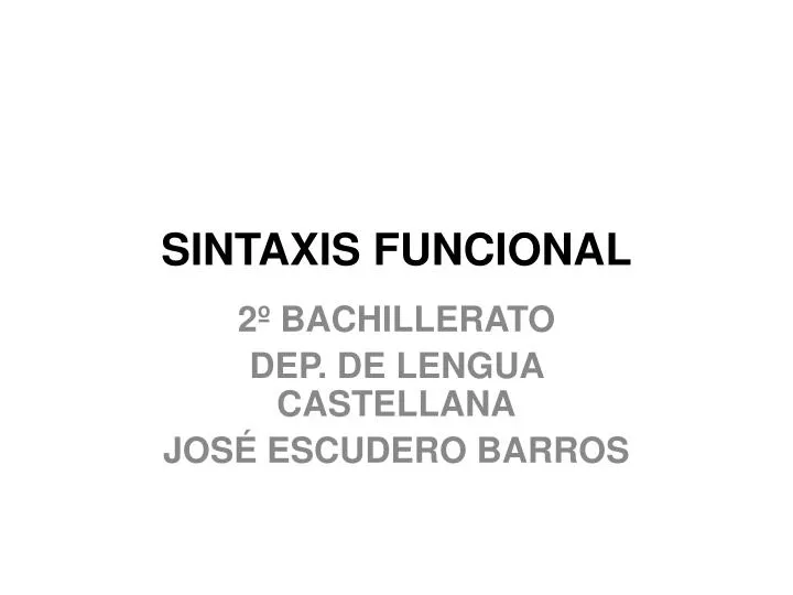 sintaxis funcional