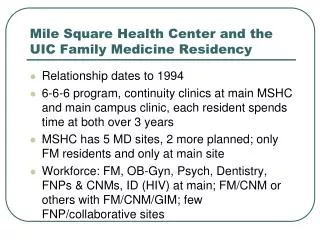 Mile Square Health Center and the UIC Family Medicine Residency