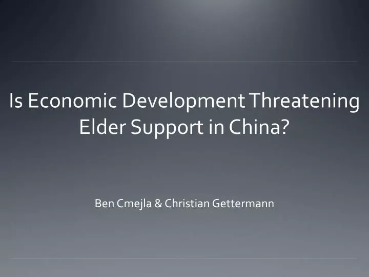 is economic development threatening elder support in china