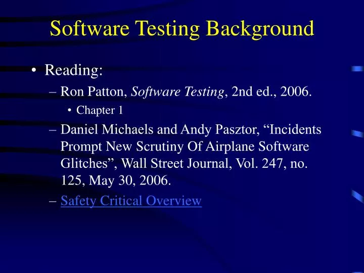 software testing background