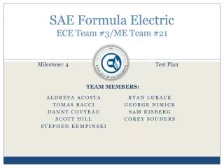 SAE Formula Electric ECE Team #3/ME Team #21