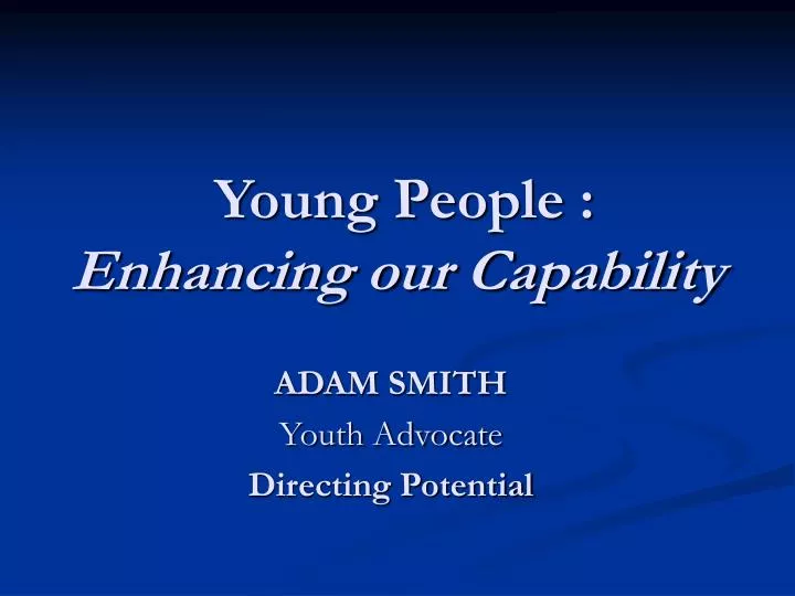 young people enhancing our capability