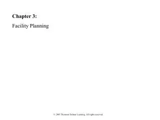 Chapter 3: Facility Planning