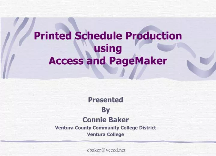 printed schedule production using access and pagemaker