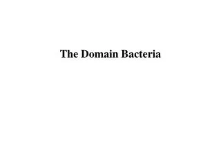 The Domain Bacteria