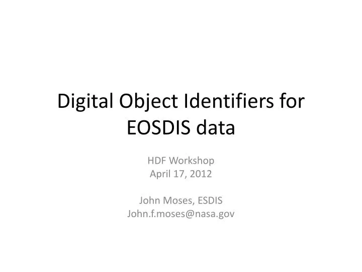 digital object identifiers for eosdis data