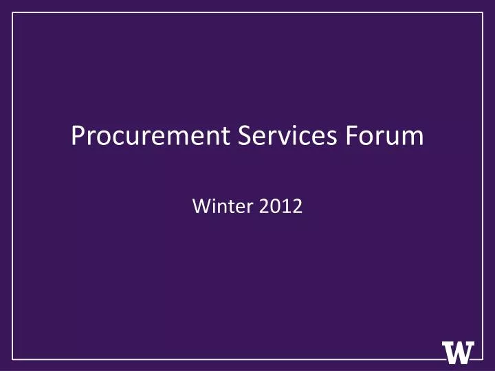 procurement services forum