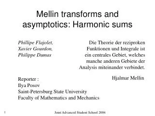 Mellin transforms and asymptotics: Harmonic sums