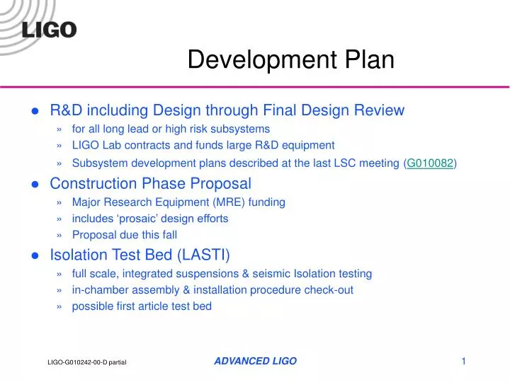 development plan