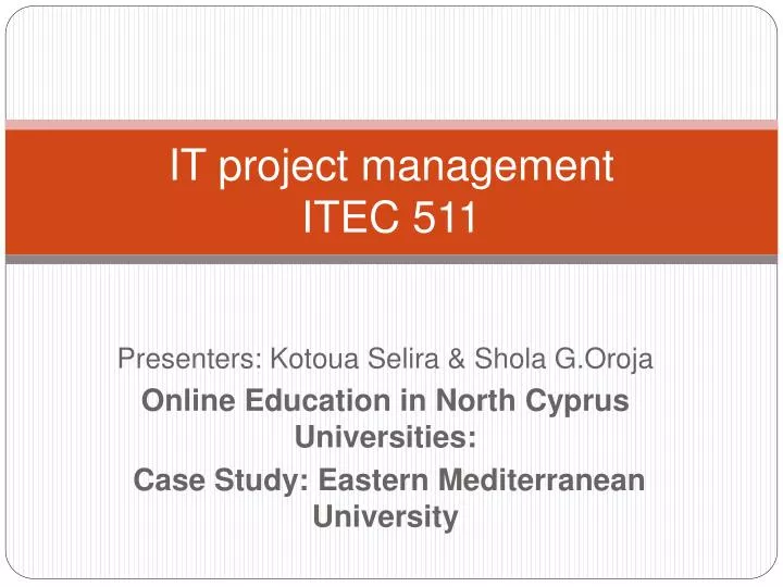 it project management itec 511