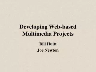Developing Web-based Multimedia Projects