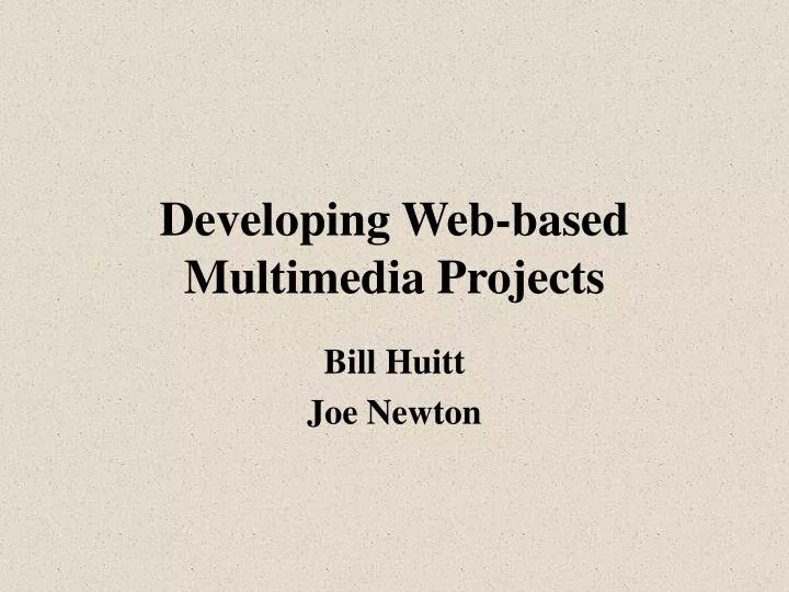 developing web based multimedia projects