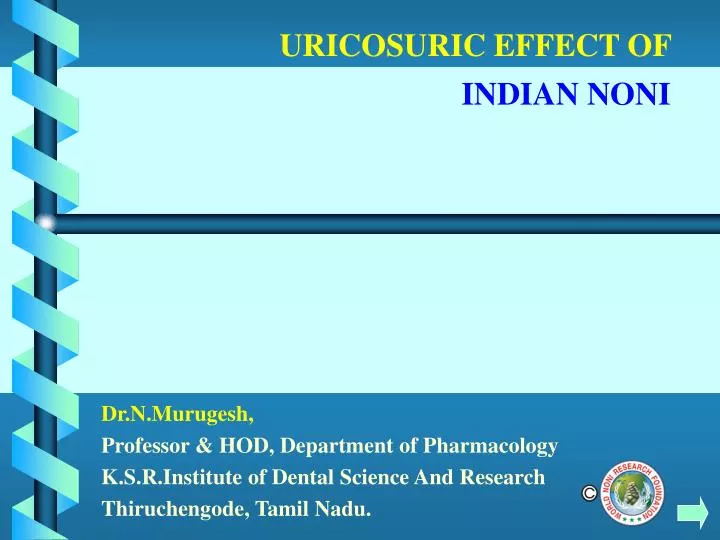 uricosuric effect of indian noni