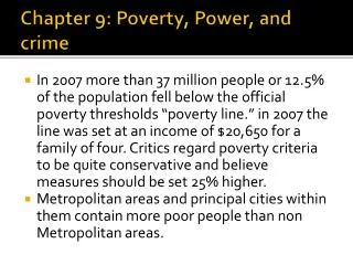 Chapter 9: Poverty, Power, and crime