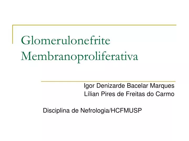 glomerulonefrite membranoproliferativa