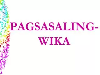 PAGSASALING-WIKA