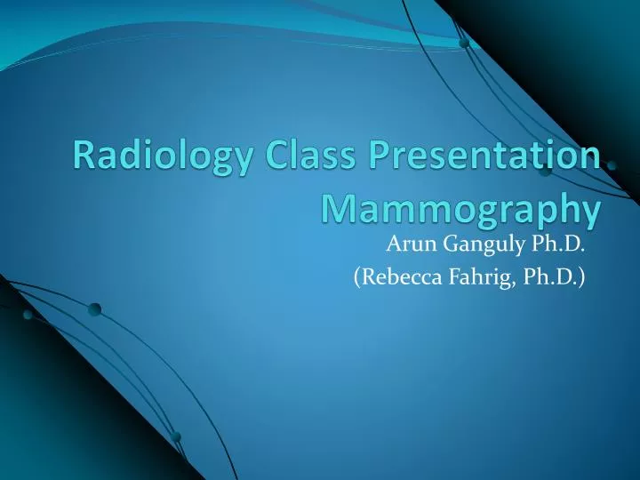 radiology class presentation mammography