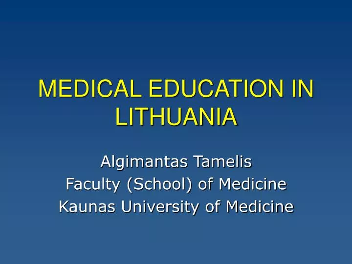 medical education in lithuania
