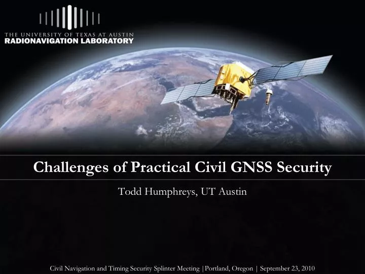 challenges of practical civil gnss security
